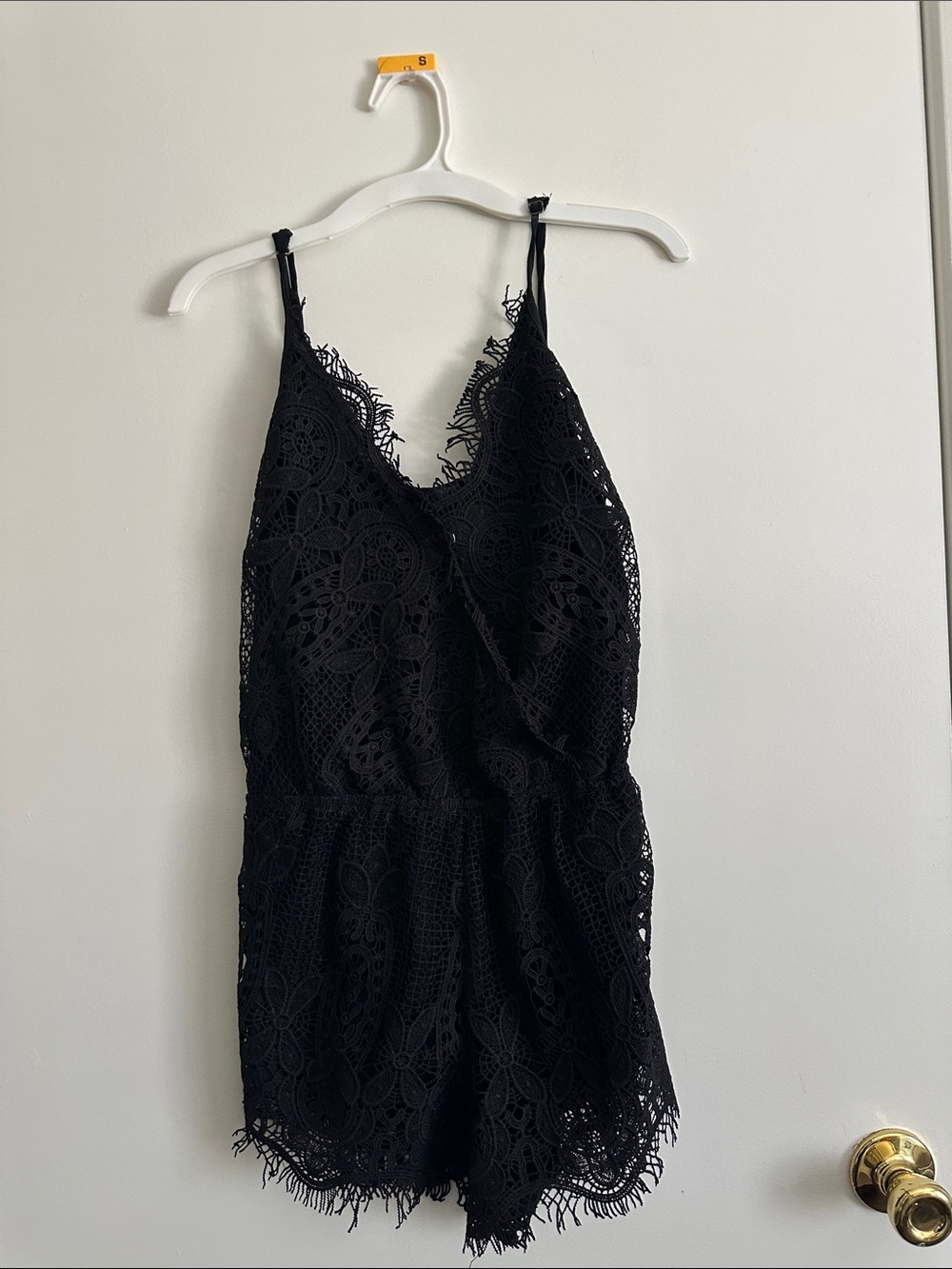 Lace V-Neck Black Romper